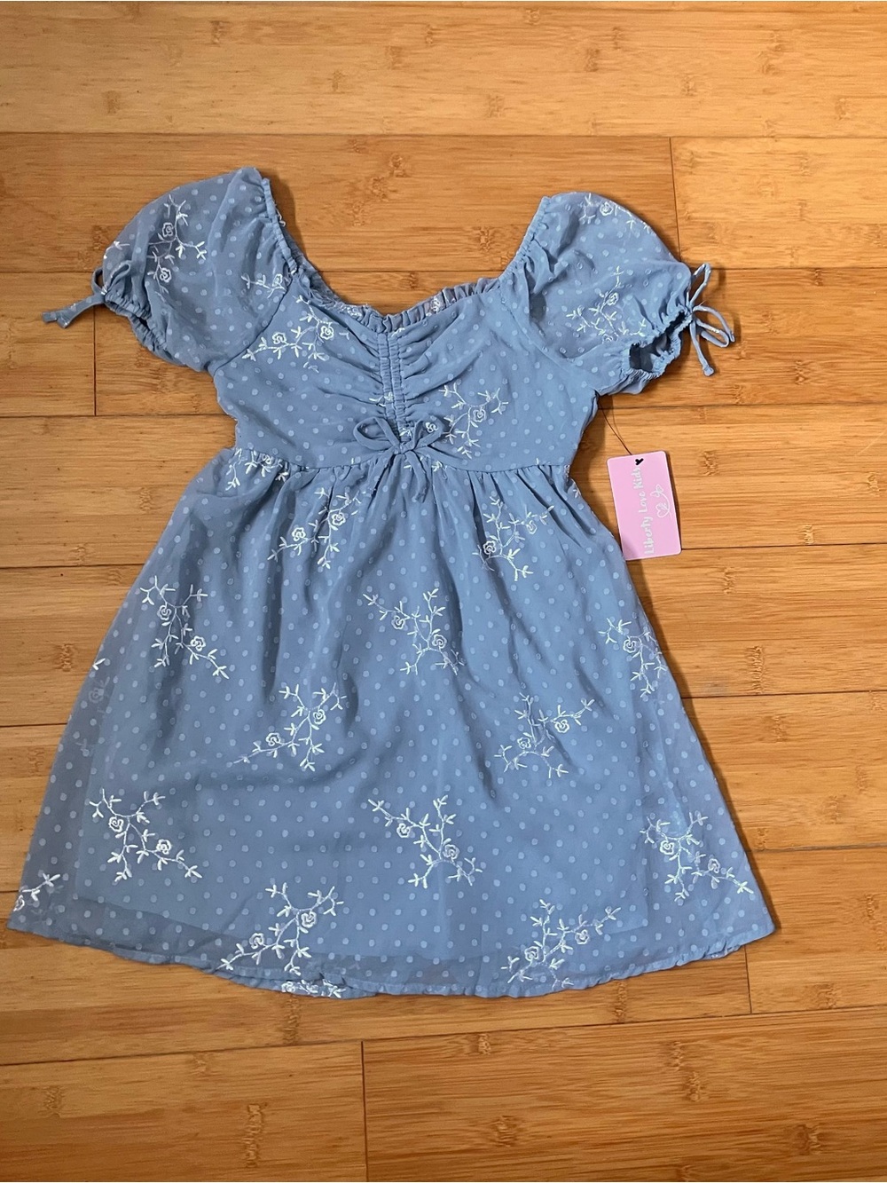 NWT Girls Size 4 Blue Butterfly Dress